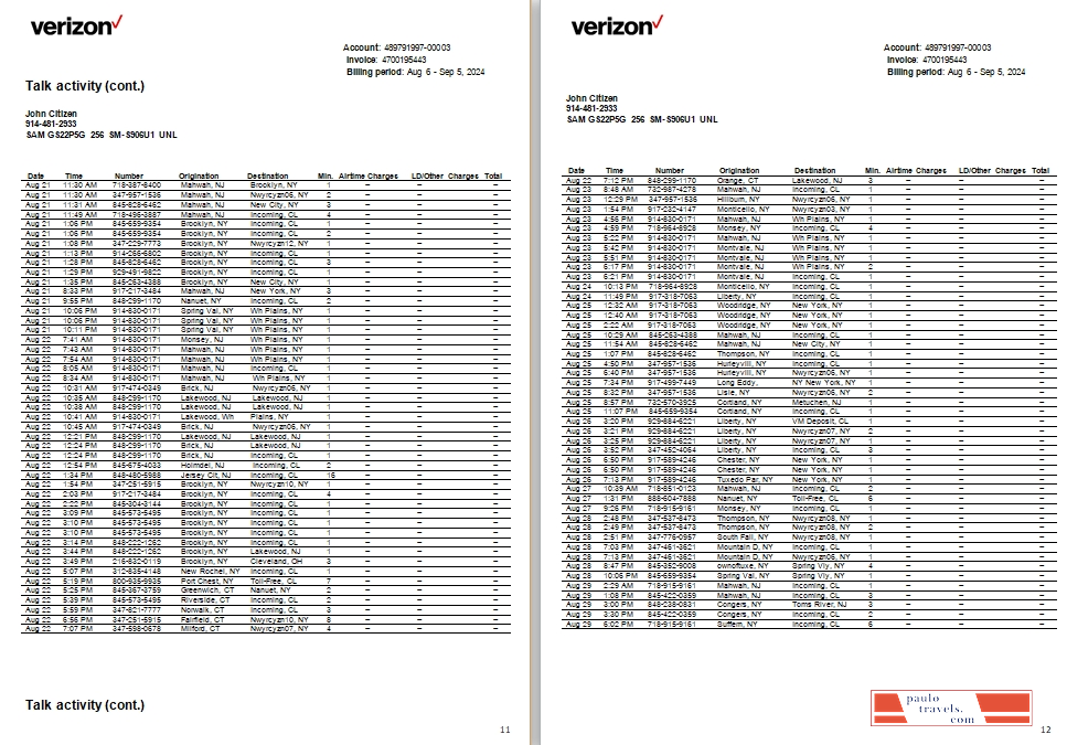 USA New Jersey Verizon utility 11 12 scr
